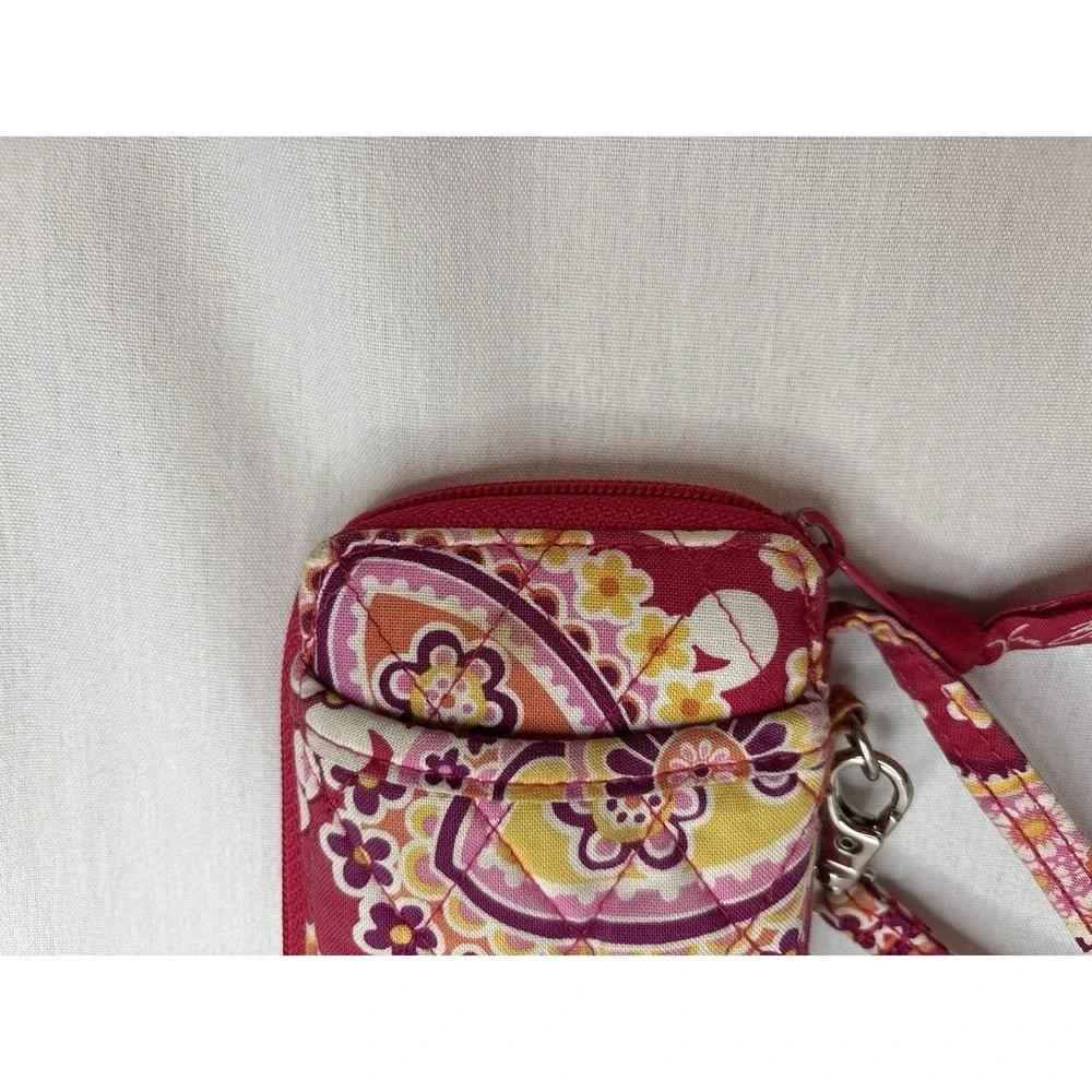 Vera Bradley Raspberry Fizz Pattern ID Pocket Wristlet